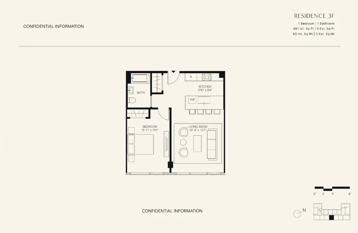 Floor plans integrated into a building shell with leasing information for each suite